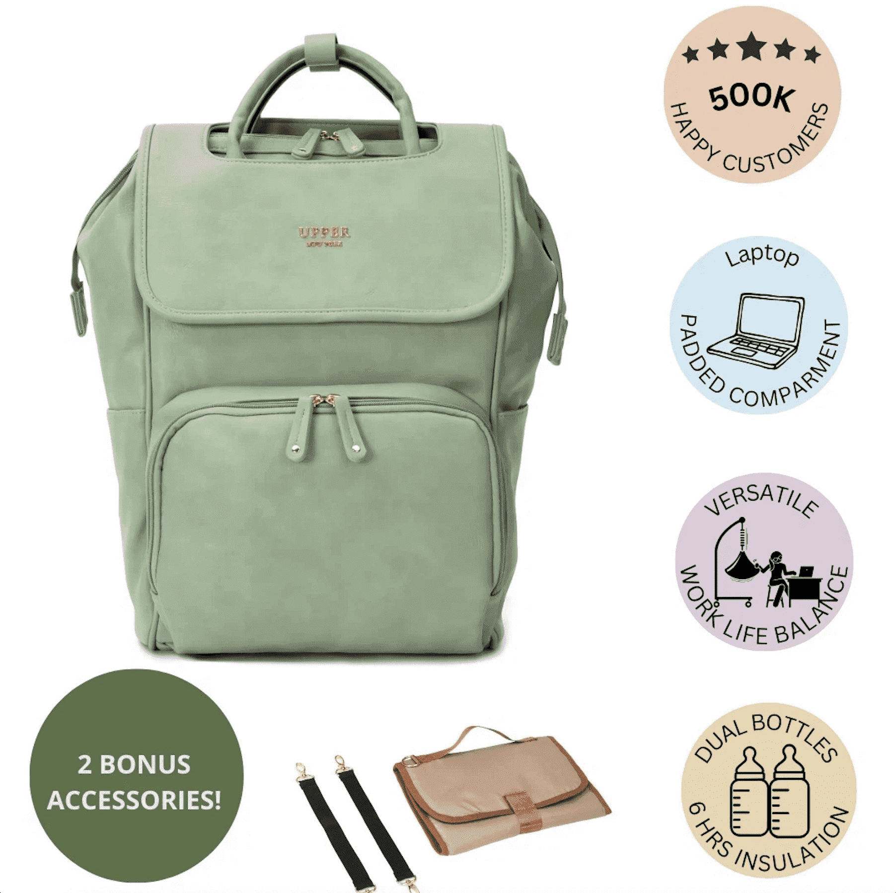 🔥 Best Trending Diaper Bag Backpack Changing Bag for Mom, Baby Shower Gift, Travel