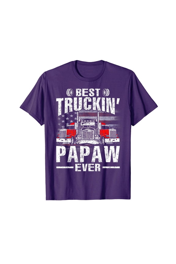 Best Truckin' Papaw Ever Flag - Red Truck with USA Flag Graphic - Durable Outdoor Yard Decor