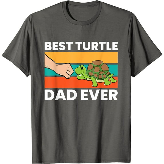 Best Turtle Dad Ever Love Sea Turtles Unisex T-Shirt for Men Women Kids Toddler,Charcoal Color,Size 5XL