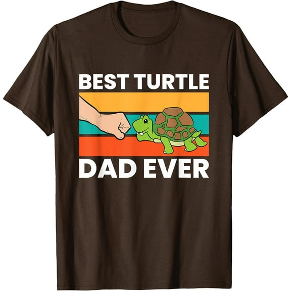 Best Turtle Dad Ever Love Sea Turtles Unisex T-Shirt for Men Women Kids Toddler,Dark Chocolate Color,Size 5XL