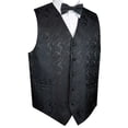thumbnail image 1 of BEST TUXEDO Men's Formal, Prom, Wedding, Homecoming, Tuxedo Vest, Bow-Tie & Pocket Square Set in Charcoal Paisley - S, 1 of 4