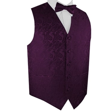 Men's Gold Paisley Formal Tuxedo Vest & Bow-Tie Set - Wedding Prom Homecoming