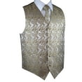 thumbnail image 1 of BEST TUXEDO Men's Formal, Prom, Wedding, Homecoming, Tuxedo Vest, Tie & Hankie Set in Latte Paisley - 6XL, 1 of 4