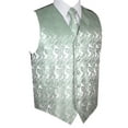 thumbnail image 1 of BEST TUXEDO Men's Formal, Prom, Wedding, Homecoming, Tuxedo Vest, Tie & Hankie Set in Sage Paisley - S, 1 of 4