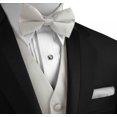 thumbnail image 1 of Best Tuxedo Men's Formal Tuxedo Vest, Bow-Tie & Hankie Set for Prom, Wedding, Cruise, Homecoming in Platinum, 1 of 4