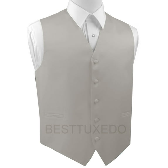 Best Tuxedo Men's Formal Tuxedo Vest for Prom, Wedding, Cruise, Homecoming in Platinum