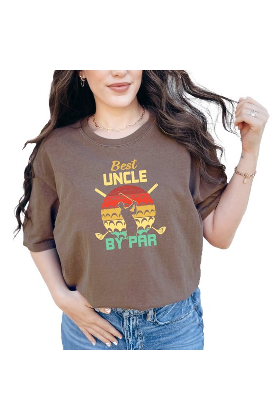 Best Uncle By Par Golf, Golfer Uncles, Espresso Comfort Colors T-Shirt, 2XL