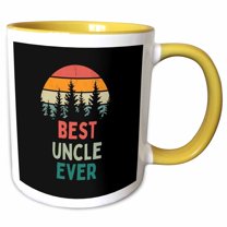 3drose, Best Uncle Ever, 15oz Two-tone Yellow Mug