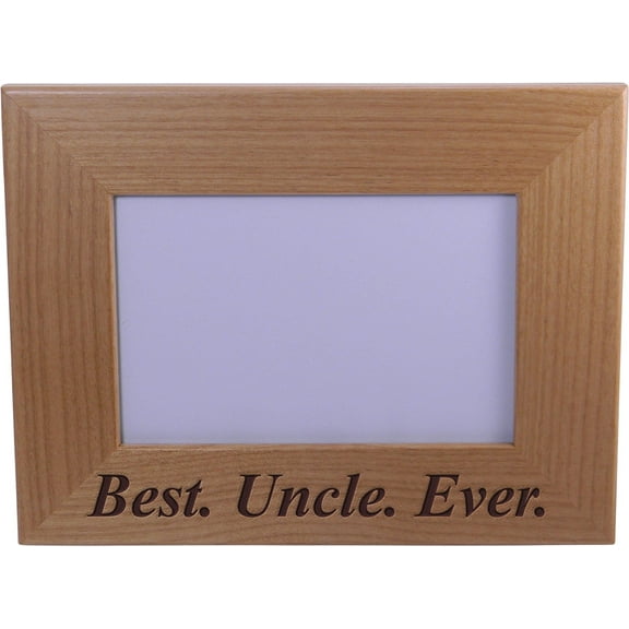 Best Uncle Ever - 4x6 Inch Engraved Alder Wood Picture Photo Frame - Great Gift for Birthday, or Christmas Gift for Uncle