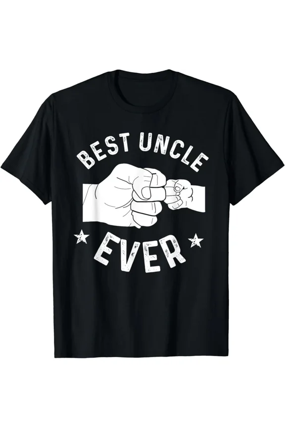 Best Uncle Ever Fist Bump Graphic Nephew Niece Family Holiday Unisex T-Shirt, S-5XL