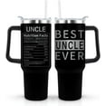 thumbnail image 1 of Best Uncle Ever Gifts 40oz Tumbler with Handle and Lid Straw, Auntie Gift from Niece, Nephew, Uncle Laser Engraving Mug Cup Water Bottle Birthday Present, Unique Gifts Ideas, 1 of 1