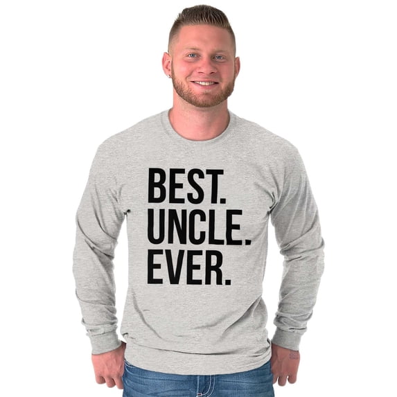 Best Uncle Ever Niece Nephew Men's Big & Tall Long Sleeve Graphic Tee Brisco Brands 3X