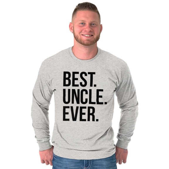 Best Uncle Ever Niece Nephew Men's Big & Tall Long Sleeve Graphic Tee Brisco Brands 3X