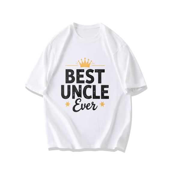 Best Uncle Ever T Shirt Black Crown And Stars Print For Family Gatherings And Celebrations