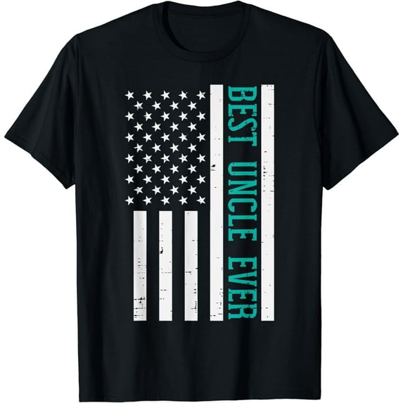Best Uncle Ever US Flag Vintage Fathers Day Patriotic Men T-Shirt
