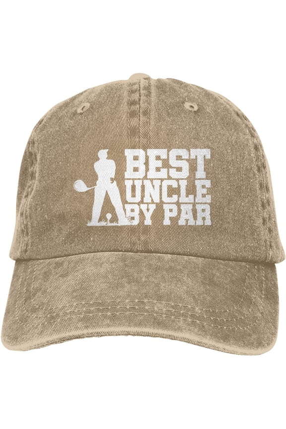 Best Uncle by Par Funny Hat Adjustable Denim Baseball Cap Black Dad Hat Men Women