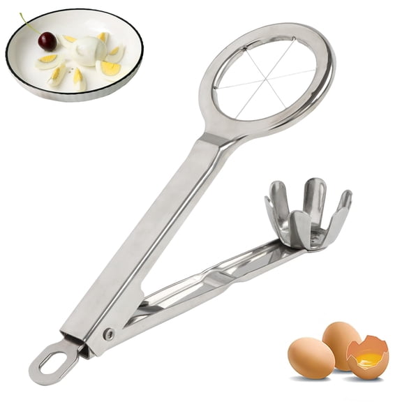 Best Utensils Stainless Steel Egg Slicer Wedger Cutter, Divides Hard Boiled Eggs Into 6 Equal Segments In One Action.