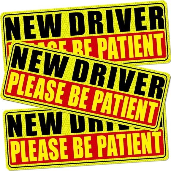 Best Value 3 Pack Reflective Student Driver Safety Car Magnets, Funny Reusable Warning Magnetic Decals for Teen Beginner Drivers, Fits SUV, Truck & All Vehicles