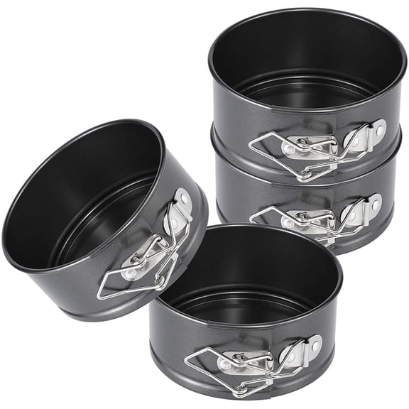 Best Value 4 Inch Mini Springform Pan Set of 4, Non-Stick Small Removable Bottom Baking Molds, Ideal for Mini Cheesecakes, Individual Pizzas and Quiches