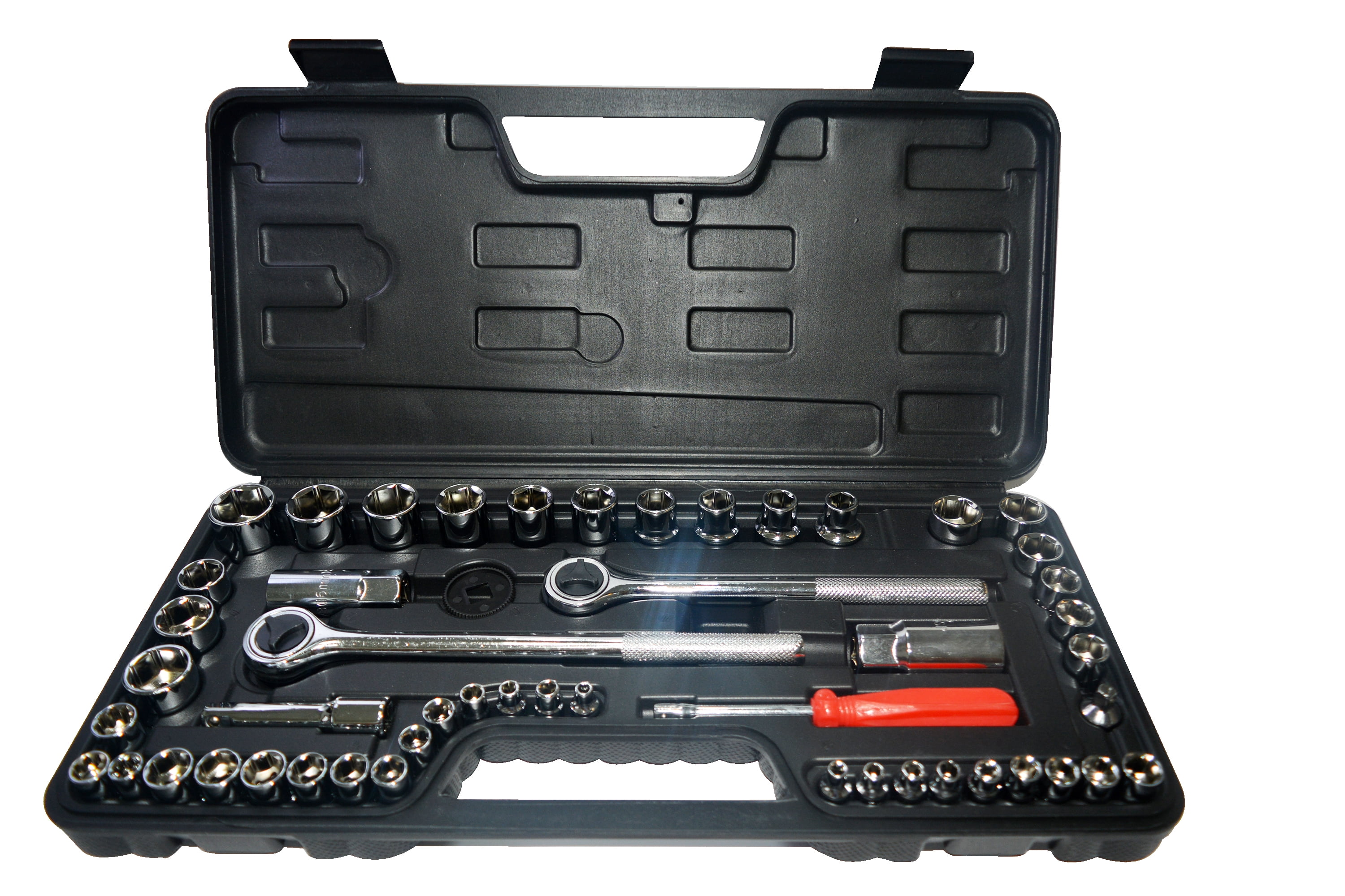Best Value H0183010 Ratcheting 1/4 3/8 and 1/2 in. SAE Metric Socket with Carrying Case 52-Piece Set
