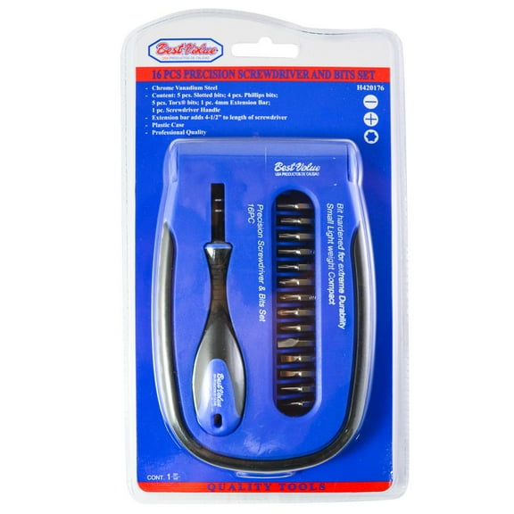 Best Value H420176 Phillip Slotted and Torx Magnetic Precision Screwdriver and Bit Tool 16-Piece Set