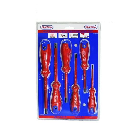 Best Value H420190 Insulated Phillip and Slotted Electrical Work Repair Screwdriver 6-Piece Set