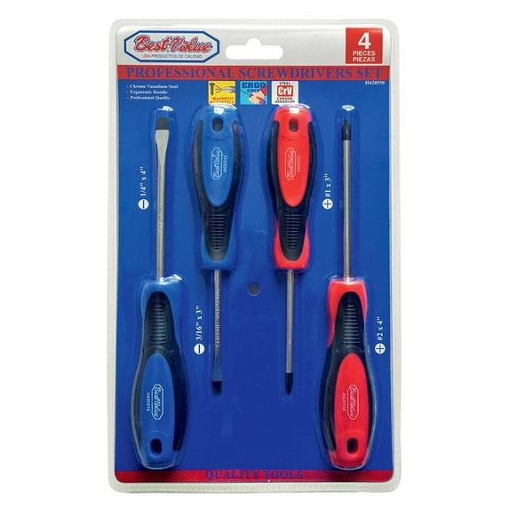 Best Value H420550 Phillip and Slotted Screwdriver with Magnetic tips 4-Piece Set