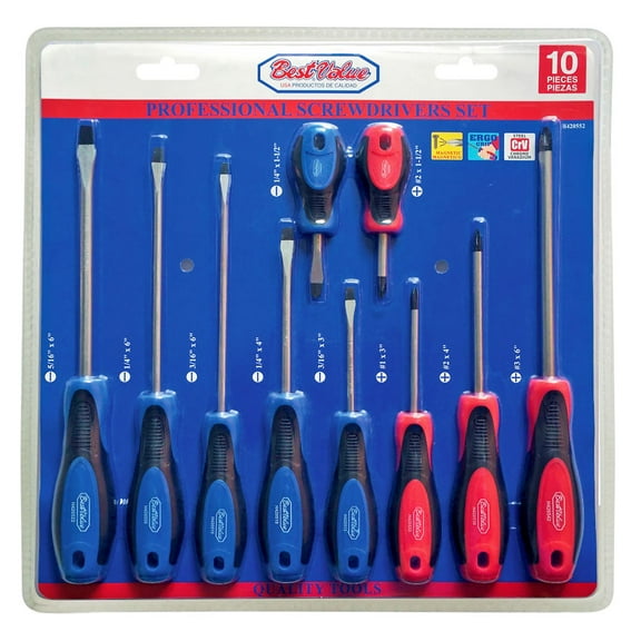 Best Value H420552 Phillip and Slotted Screwdriver with Magnetic Tips 10-Piece Set