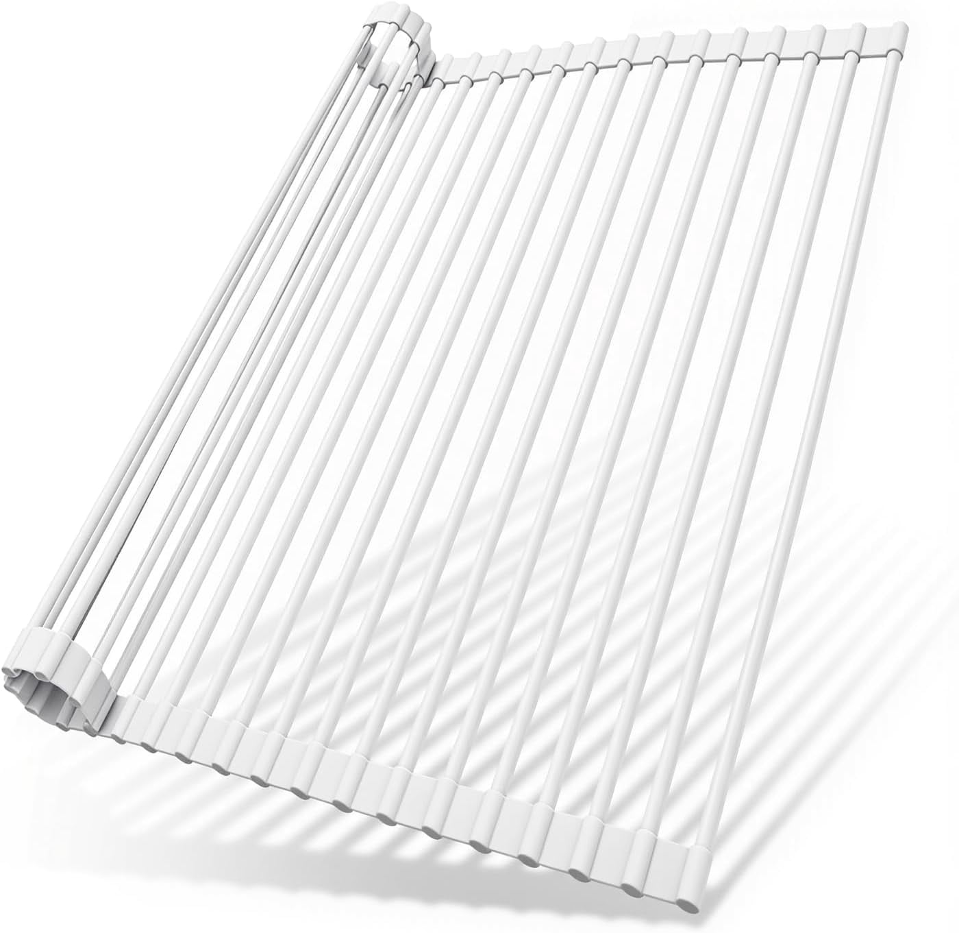 Best Value Large Silicone Wrapped Roll Up Over Sink Dish Drying Rack 17 ...
