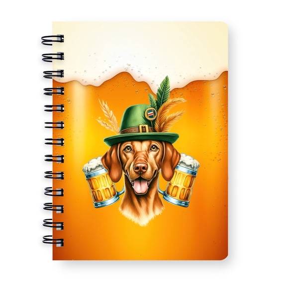 Best Vizsla Dad Proud Beer Lover Happy Oktoberfest Spiral Bound Journal Vizslas Dog Lover Gifts Idea 5x7in Spiral Notebook - 02016