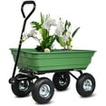 thumbnail image 1 of Best Wagon 55L Folding Garden Cart 4 Wheel Dump Truck, 220lb Capacity, 10" Pneumatic Tire, Green, 1 of 8