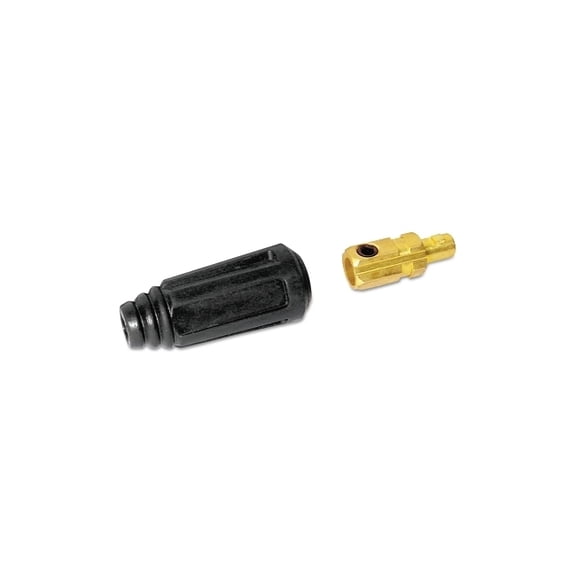 Dinse Style Cable Plug and Socket, Male, Ball Point Connection, #6 AWG to #2 AWG Cable Capacity
