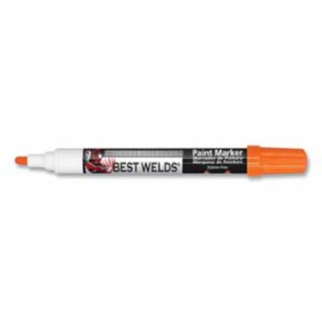Best Welds 900-PAINTMKR-OR Paint Marker - Reversible Bullet & Bullet Tip, Orange - Pack of 12