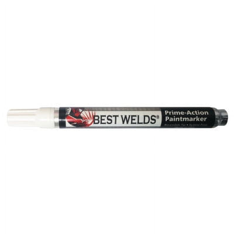 Best Welds Prime-Action Paint Marker, Reversible Chisel/Bullet Tip, White, 12 Pack
