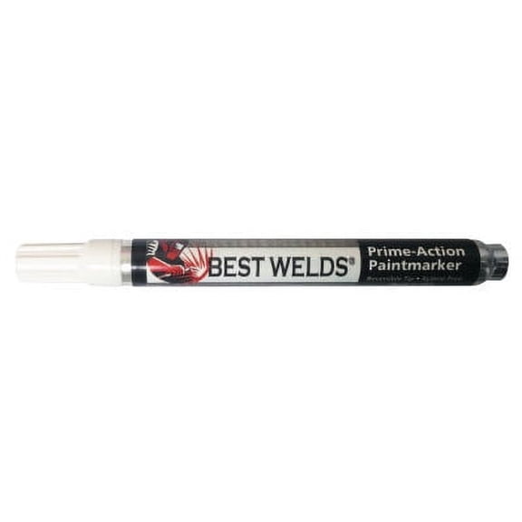 Best Welds Prime-Action Paint Marker, Reversible Chisel/Bullet Tip, White, 12 Pack