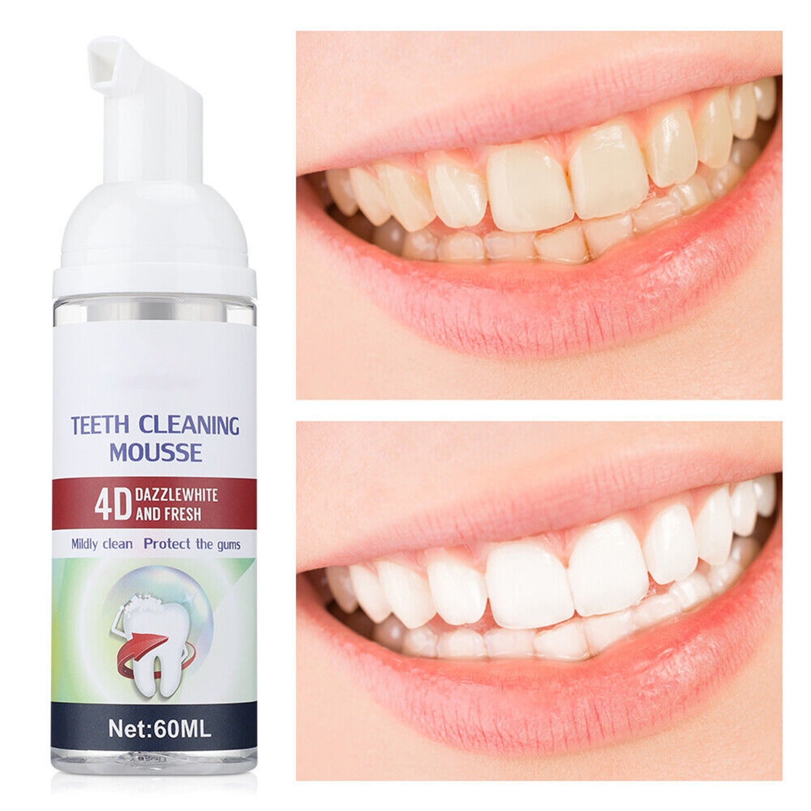 Best Whitening Toothpaste, 60ml Mint Flavor Teeth Mousses Teeth Mousses
