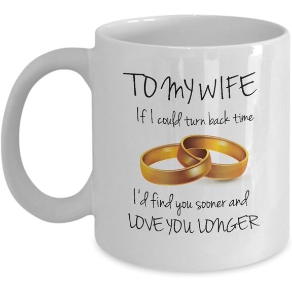 Best Wife Coffee Mug – To My Wife From Husband – Romantic Love for Wifey from Hubby – Heart Touching Idea for Dear Young Lady Better Half Spouse Woman – Novelty 11oz White Ceramic Tea Cup