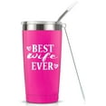 thumbnail image 1 of Best Wife Ever I Birthday Mug Tumbler I Vacuum-Insulated Stainless Steel Mug Tumbler with Lid, Birthday Gift for Wife Her Women, 20-Ounce Pink, 1 of 6