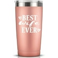 thumbnail image 1 of Best Wife Ever I Birthday Mug Tumbler I Vacuum-Insulated Stainless Steel Mug Tumbler with Lid, Birthday Gift for Wife Her Women, 20-Ounce Rose Gold, 1 of 6