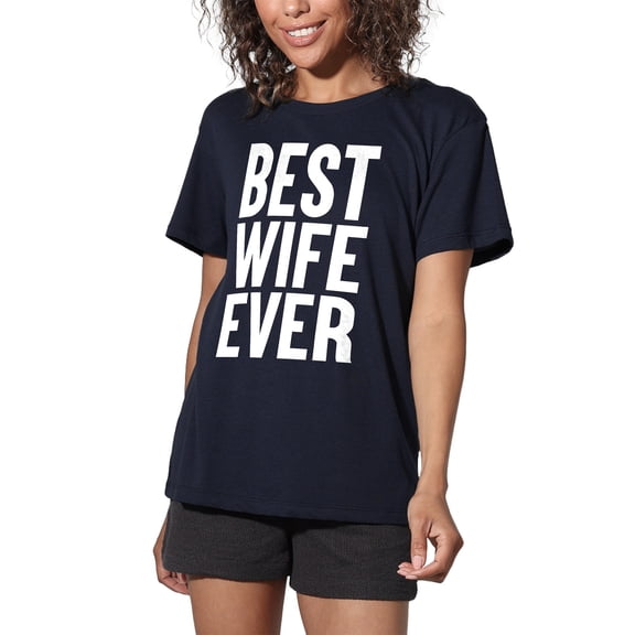 Best Wife Ever Women's Loose Fit Graphic T-Shirt – Casual Short Sleeve
