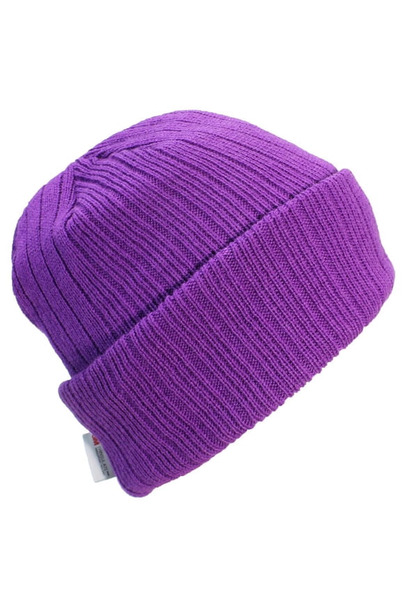 40 Gram Thinsulate Insulated Cuffed Winter Hat (One Size) - Purple