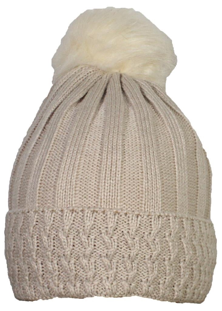 Best Winter Hats Adult Cuffed Rib Knit Beanie W/Pom & Faux  display picture 1