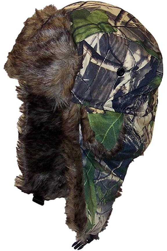 Adult Tree Camouflage Russian/Hunters W/Soft Faux Fur Winter Cap(One Size) Fall 1