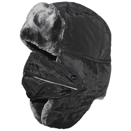 Best Winter Hats Adult Unisex Russian Trooper Trapper Cap with Face Guard Mask - Black