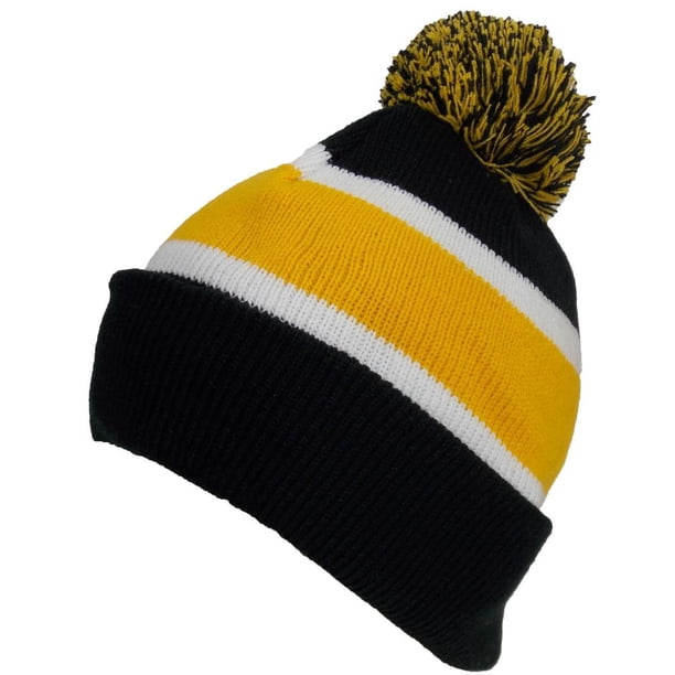 Gold/Black Pom Pom Winter Hat Sportsman Pom-Pom 12 main image 3