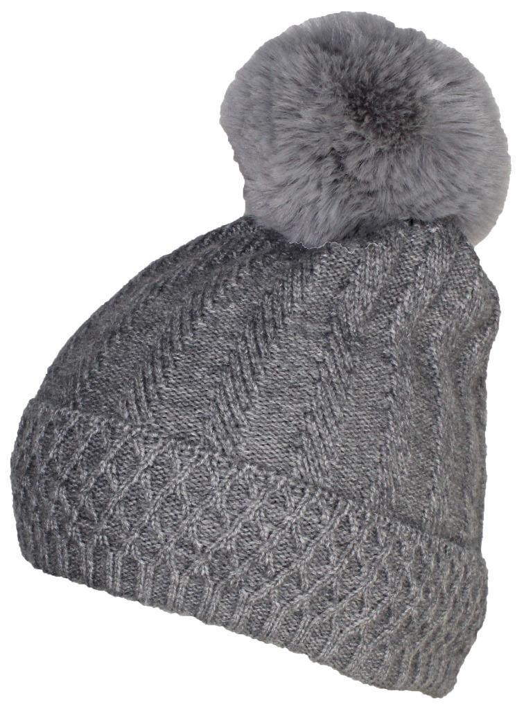 Best Winter Hats Quality Womens Knit Cap Plush Lined W/Large  display picture 2