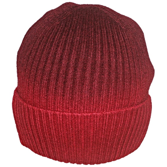 Best Winter Hats Tight Rib Knit Gradient Color Cuffed Beanie Cap - Red
