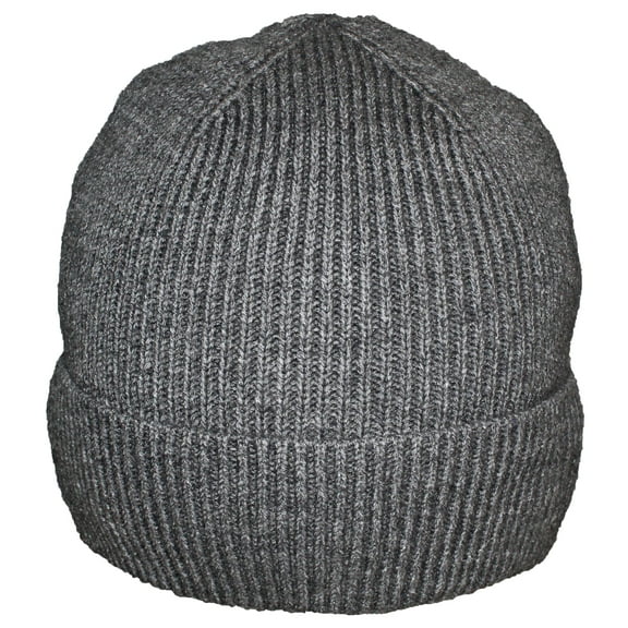 Best Winter Hats Tight Rib Knit Solid Color Cuffed Plush Lined Beanie Cap - Light Gray
