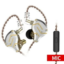 Wired Headphone, KZ ZS10 Pro IEM in Ear Monitor, 4BA 1DD KZ Earbuds Headphone Multi Driver in Ear Earphone IEM, KZ Earphone, on Stage Monitor for Singer Guitarist Drum(Gold, with Mic)