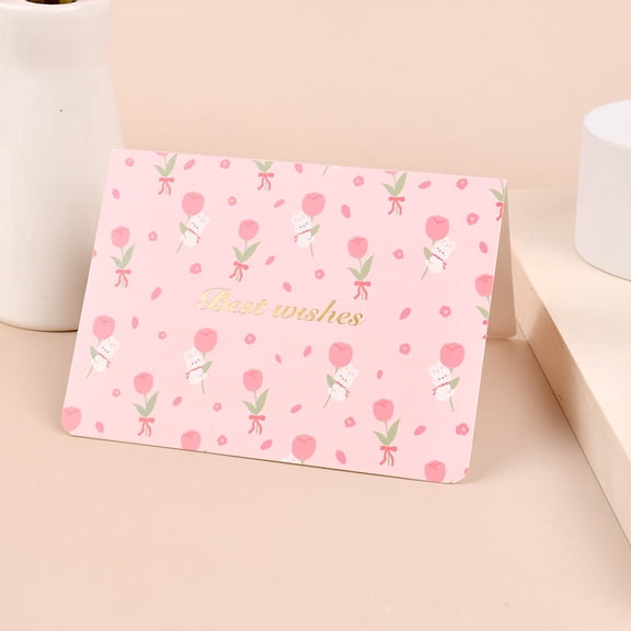 Best Wishes Greeting Card – Floral Design with Gold Foil – Blank Inside for Personal Messages – Perfect for Birthdays, Celebrations, and Encouragement